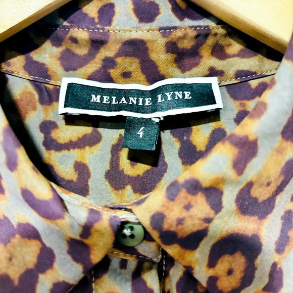 MELANIE LYNE Green leopard print shirt - Picture 7 of 8